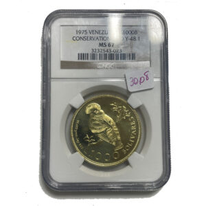 Moneda Oro 1000 bolivares AÑO 1975 Venezuela CERTIFICADO NGC