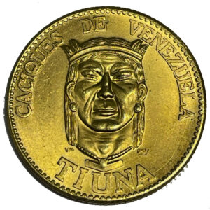 Moneda/Medalla de Oro 22.2 gramos TIUNA Serie Caciques de Venezuela