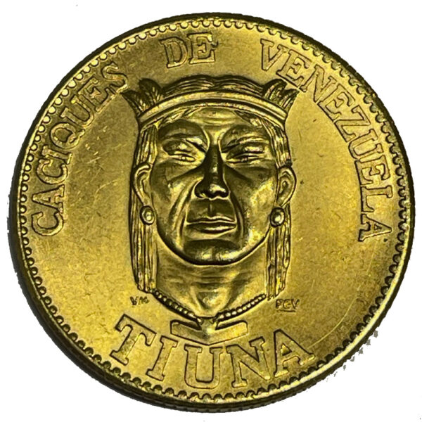 Moneda/Medalla de Oro 22.2 gramos TIUNA Serie Caciques de Venezuela