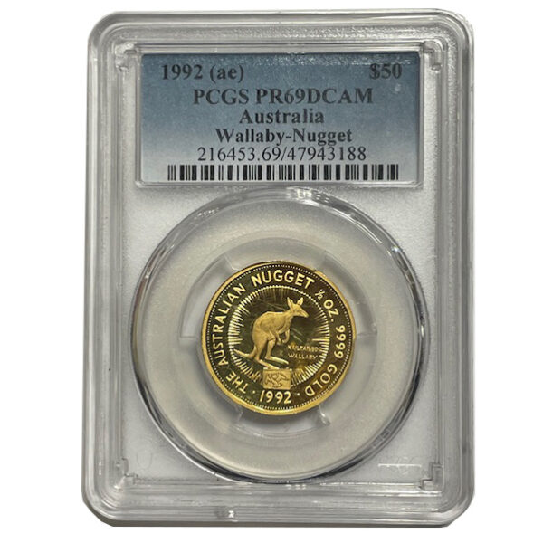 Moneda de oro 1/2 Onza Canguro /50 Dolares. / NUGGET / PCGS