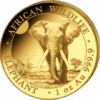 Moneda 1oz de Oro 999 Elefante Fauna Africana, 1000 shillings 2025 Somalia