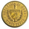 Moneda oro 5 Pesos Cuba 8,359 GRS. Oro AÑO 1916