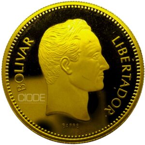 Moneda oro 10.000 bolívares Libertador Simón Bolívar 1 onza 31.10gr LEI 900 1987