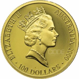 Moneda de oro Olimpiadas Sídney 2000 Australia 10,02g 999 100 dollars
