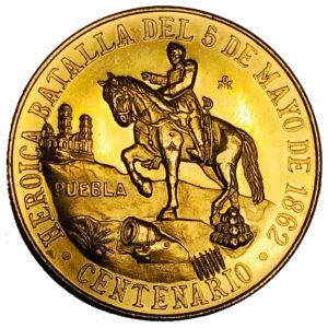 Medalla Oro 41.67 Gramos Centenario del 5 de Mayo MEXICO