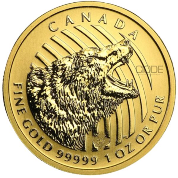 Moneda de oro Canadá oso 200 dólares 1 onza 2016