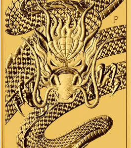 Moneda lingote 1 Onza Oro DRAGON . 31.10 gramos 2025 CHARLES III