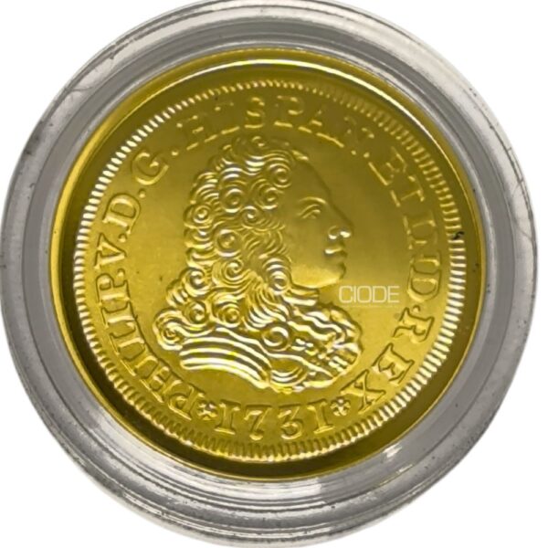 Moneda de oro 6.75gr 999 España 2017 100 euros Homenaje al doblón de 2 escudos de Felipe V