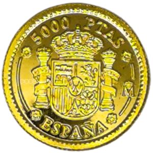 Moneda de oro 1.68gr 999 España 2000 5000 pesetas V Centenario del nacimiento de Carlos V