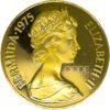 Moneda de oro 7.03gr Ley 900 Bermudas 1975 100 dólares Serie Visita Real Isabel II