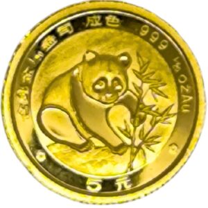 Moneda de oro 1.56gr 999 China 1988 5 yuan Panda