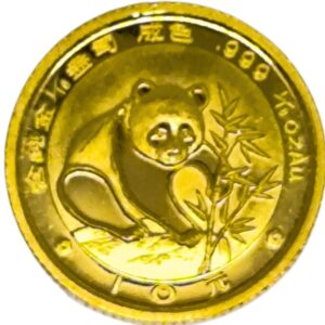 Moneda de oro 3.11gr 999 China 1988 10 yuan Panda