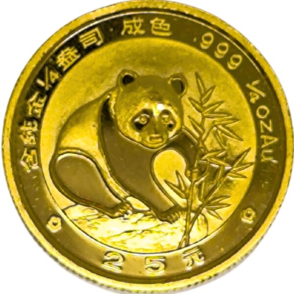 Moneda de oro 7.78gr 999 China 1988 25 yuan Panda