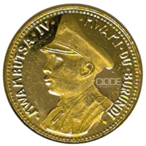 Moneda de oro 3.2 g 900 Burundi 1962 10 francos Rey Mwambutsa IV