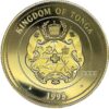 Moneda de oro 7.7gr 14kilates Tonga 1993 100 Paanga Serie Juegos Olimpicos Gimnasta en anillas