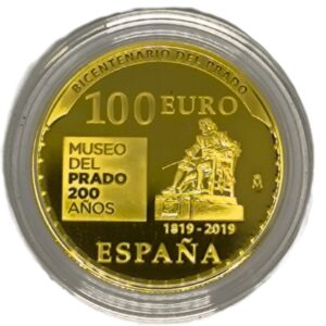 Moneda de oro 6.75gr 999 España 2019 100 euros Bicentenario del Museo del Prado G.Benedetto