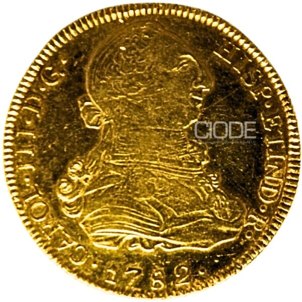 Moneda de oro 8 Escudos 1782 Carlos IV 27gr CECA Potosí Catalogacion de archivo N36