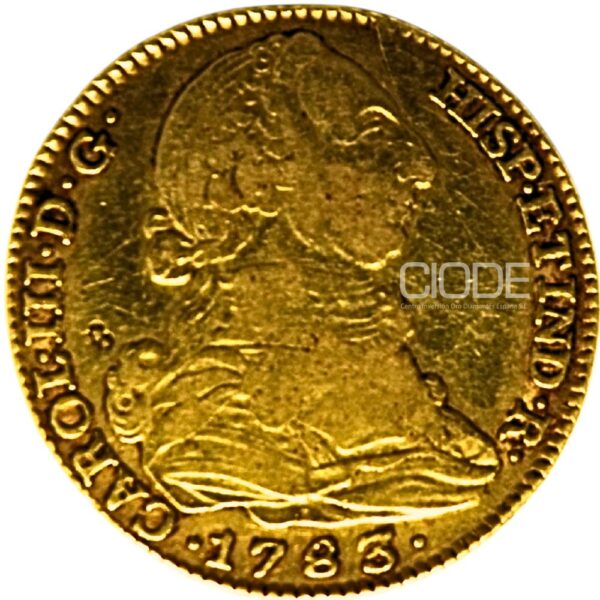 Moneda de oro 4 Escudos 1783 Carlos III 13.54gr CECA Madrid Catalogacion de archivo N15