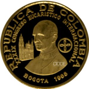 300PESOS 1968 12.9g COLOMBIA