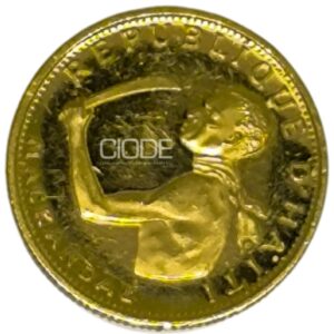 3,95GR 1967 HAITÍ 20 GOURDES LEI 900 MACKANDAL