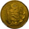 Moneda de Oro 23,41 50 Soles 1951 Rep. de Perú LEI 900 CERTIFICADO NGC MS 64 - Imagen 4