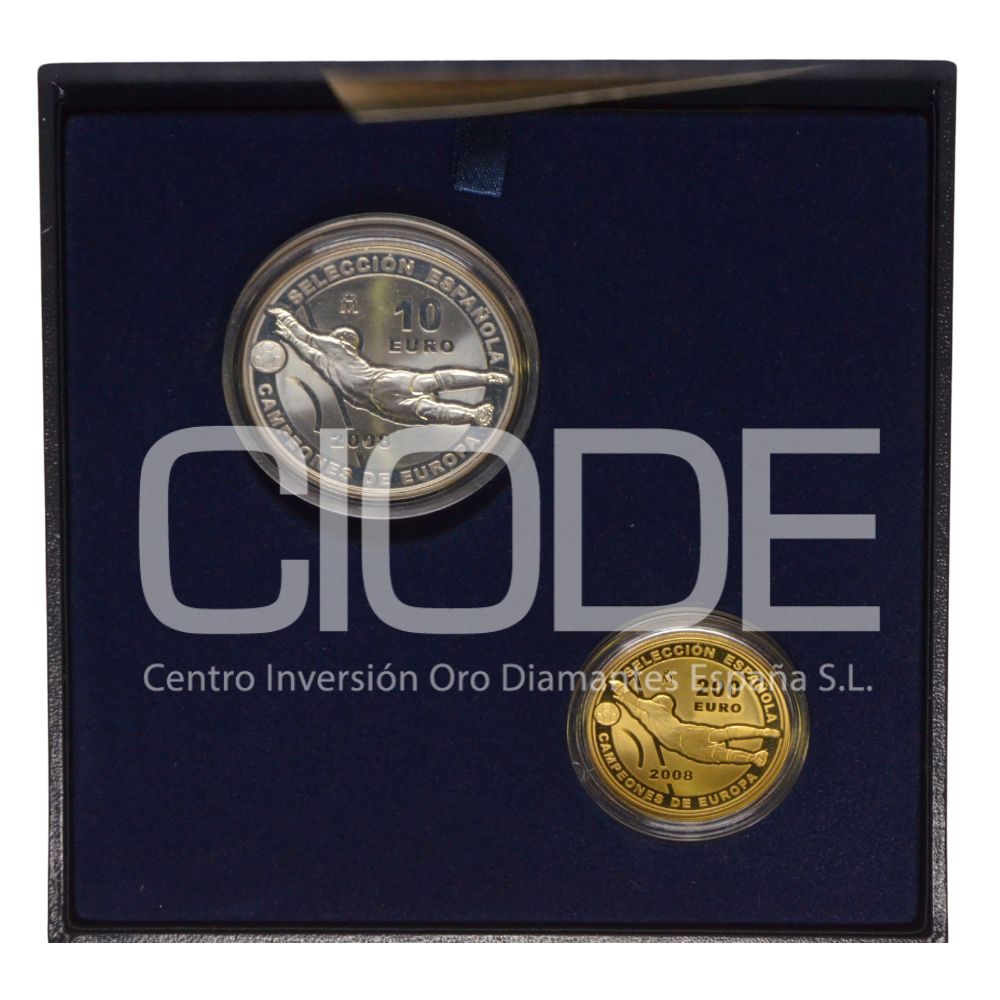 Serie de monedas de oro y plata de 13,5 gr y 27 gr 2008 España LEI 999 FNMT "Campeones de Europa 2008" - Imagen 4