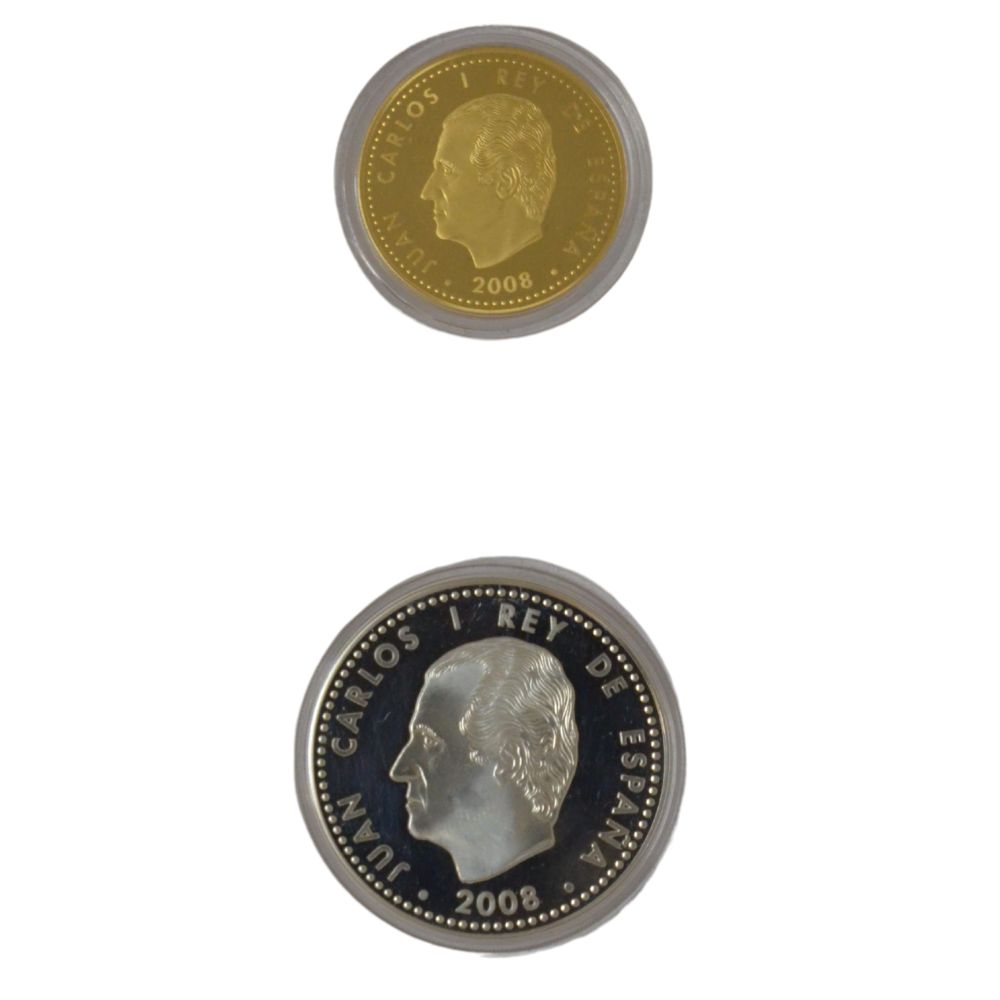 Serie de monedas de oro y plata de 13,5 gr y 27 gr 2008 España LEI 999 FNMT "Campeones de Europa 2008" - Imagen 3