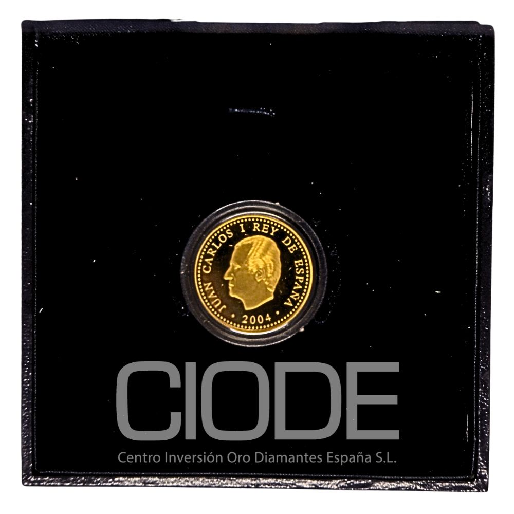 Moneda de oro 6,75gr 100 euros LEI 999 España 2004 "Copa Mundial de la FIFA Alemania 2006" - Imagen 2