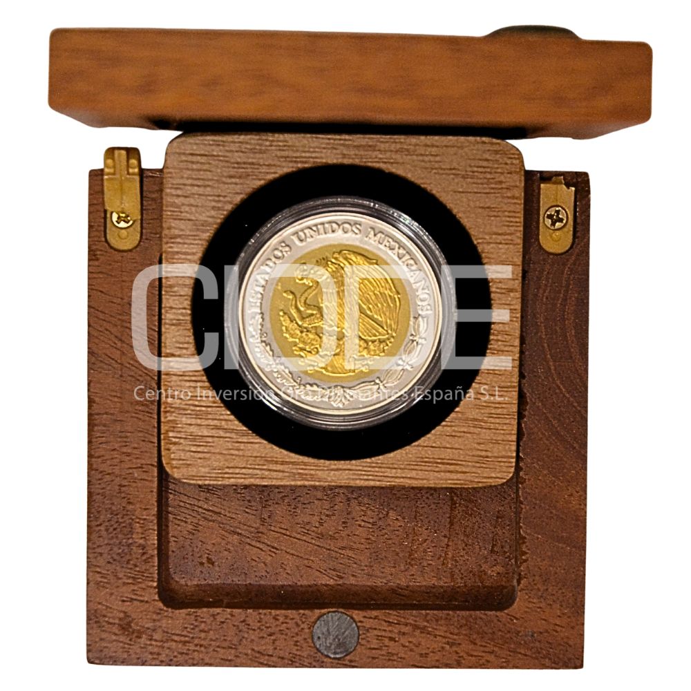 Moneda de oro y plata 29,17 gr 100 pesos 2004 México LEI 999 y 999 "Estado de Oaxaca" - Imagen 3