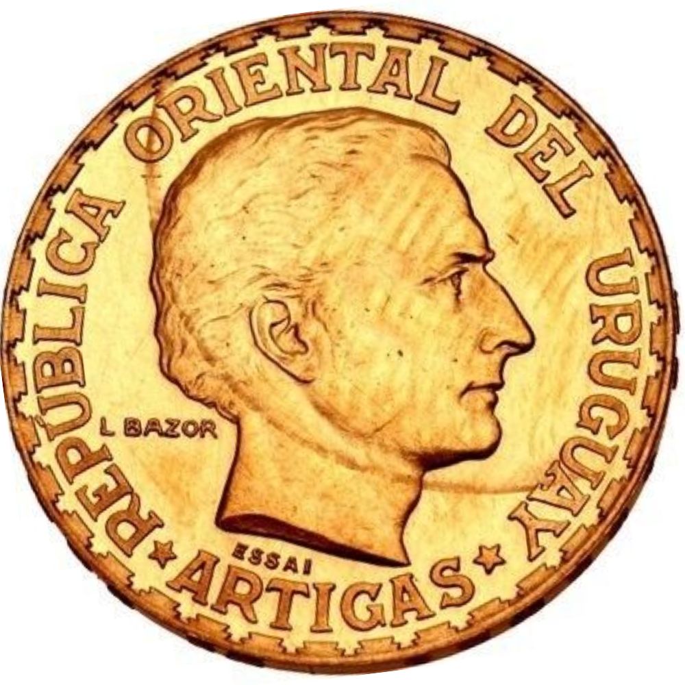 Moneda de oro 8,49 gr 5 Pesos 1930 Uruguay LEI 900 "Centenario Constitucion 1830" - Imagen 4