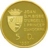 Moneda de oro 3,11 gr 5 Diners 1997 Joan Marti i Alanis Andorra LEI 585 "Juegos Olimpicos Invierno 1998 Nagano" - Imagen 2