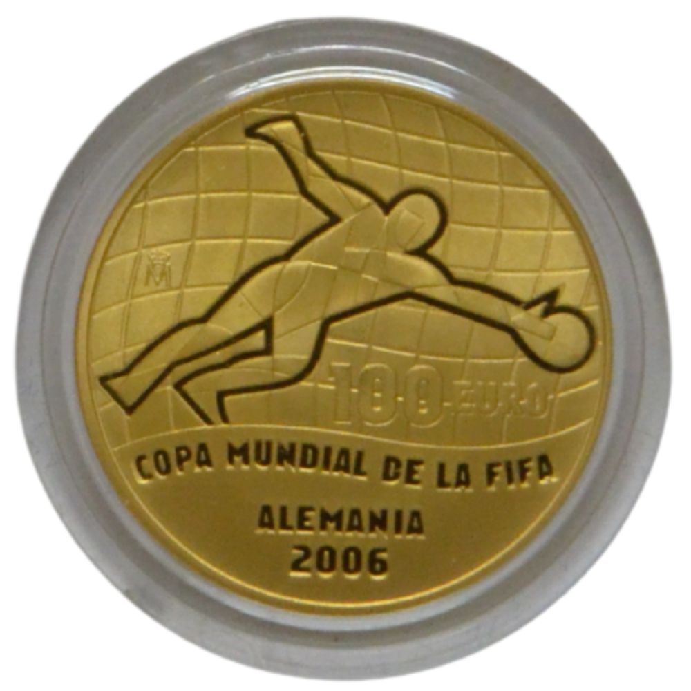 Moneda de oro 6,75gr 100 euros LEI 999 España 2004 "Copa Mundial de la FIFA Alemania 2006" - Imagen 3
