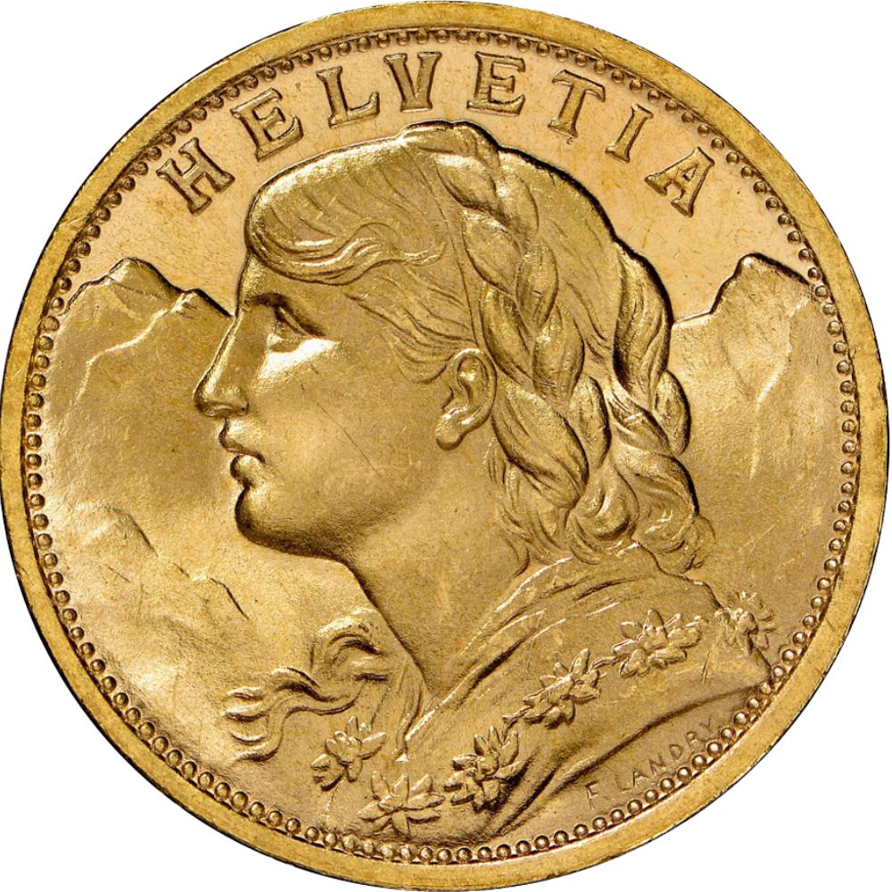 Moneda de oro 6,45 gr 20 Francos Vreneli VARIOS AÑOS Suiza LEI 900 "22 Estrellas" Certificado PCGS - Imagen 3