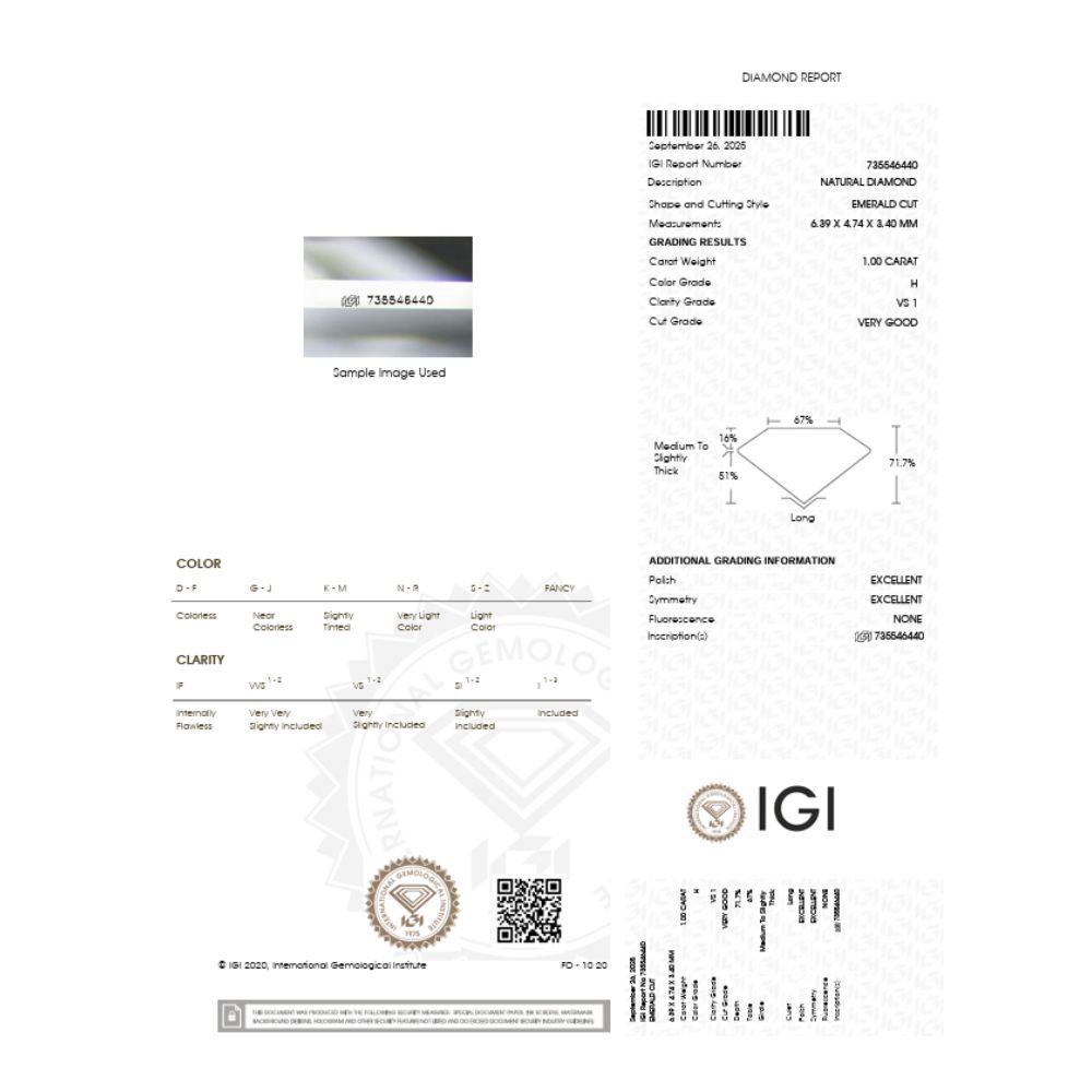 DIA 1.00CT H VS1 IGI