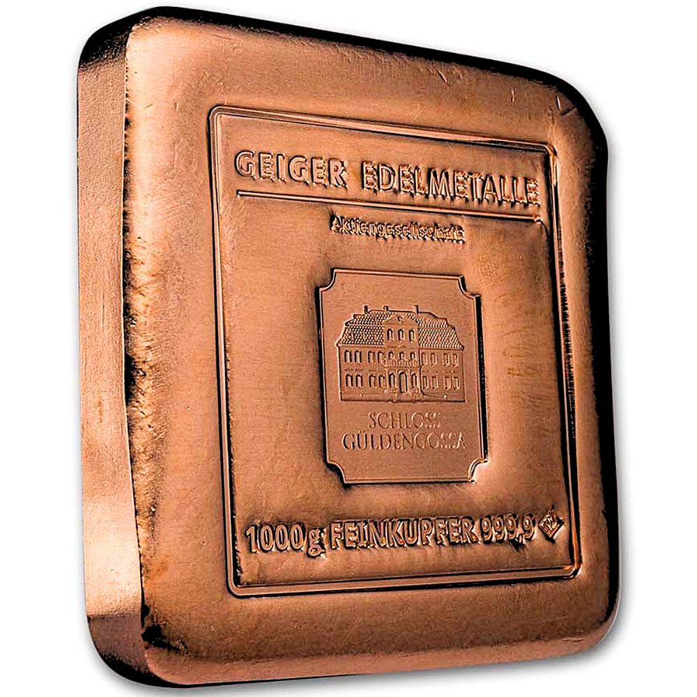 Lingote de Cobre 1000 grs. VARIOS AÑOS. Marca Geiger Edelmetale “Castillo de Güldengossa” - Imagen 3