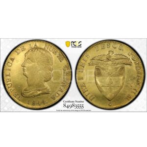 COL AU 27G 875 1844 PCGS