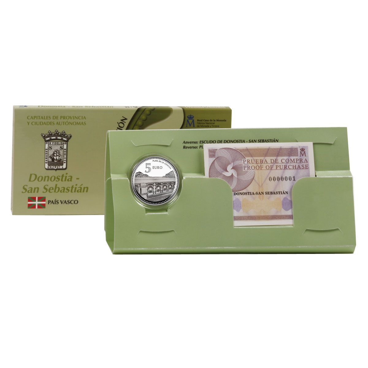 Moneda Plata 13.5 gramos Capitales Españolas DONOSTIA - SAN SEBASTIAN