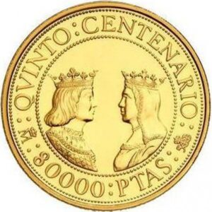 Moneda de 27 gramos Oro 80.000 pesetas 1989 ESPAÑA