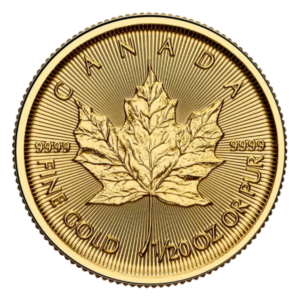 Moneda 1/20 onza oro 5 Dólares VARIOS AÑOS Canadá LEI 999 "Canadian Maple Leaf"