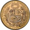 Moneda de Oro 46,81 gr 100 Soles Perú 1962 LEY 900 NGC MS64 "Libertad" (Nº 100-075) - Imagen 4
