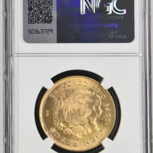 Moneda de oro 20,34gr 10 Cóndores 100 pesos 1953 Rep. Chile 0,900 NGC MS65