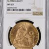 Moneda de Oro 46,81 gr 100 Soles Perú 1965 LEY 900 NGC MS65 "Libertad"