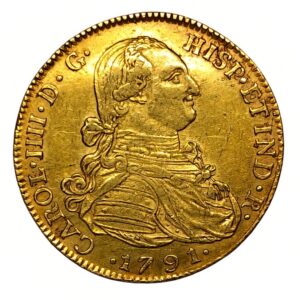 Moneda de oro 27gr 8 Escudos 1791 Carlos IV