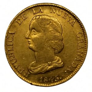 Moneda de oro 27gr DIEZ I SEIS PESOS 1845 Carlos IV